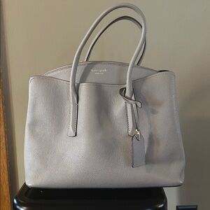 Kate Spade Margaux Large Satchel Gray With Crossbody Strap - Gorgeous Purse!